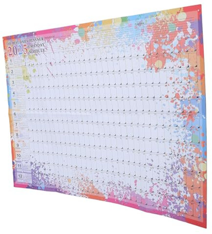 GETAJGHSD Wandkalender Jahresplaner Monatskalender Mit Blumenmuster Papierkalender Zum Aufhängen Für Terminplanung Und Notizen Für Zuhause Büro Bildungsbereich