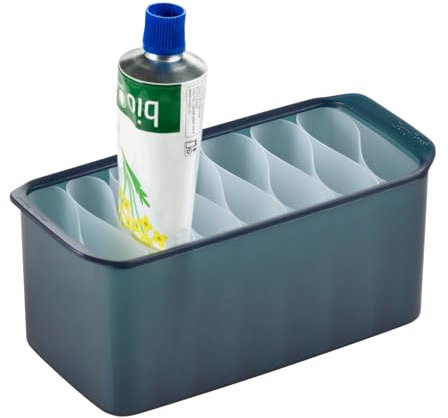 Betty Bossi Tuben-Butler Kühlschrank-Organizer, Aufbewahrung für 6-8 Tuben, Dunkelblau, Kunststoff, Ordnung für Kühlschrank, Speisekammer & Vorratsschrank, kompakte Aufbewahrungsbox für Lebensmittel