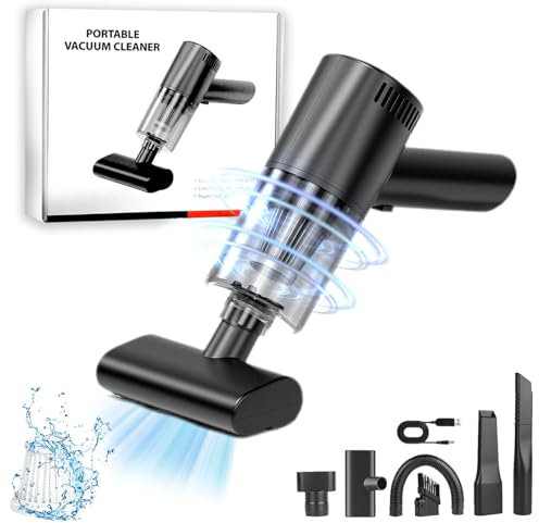 Aspirabriciole Senza Fili Potente, 12000Pa Aspirapolvere Auto Portatile, USB Mini Aspirapolvere, Ricaricabile Portatile Leggero Aspirapolvere per Capelli, Auto, Casa, Ufficio, Cucina