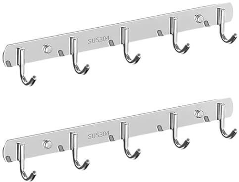Cammeciso Barra de Cocina para Colgar Utensilios de Cocina,Colgador Utensilios Cocina con Ganchos,Estante para Ganchos de Cocina,Barra de Colgar para la Cocina,para Cocina,baño y Dormitorio