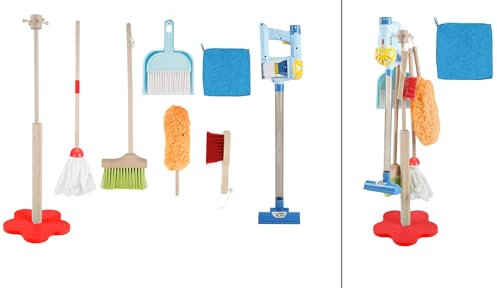 Dreamon Kids Cleaning Set – 11 PCS Toddler Cleaning Toys with Real Working Vacuum, Broom, Mop, Duster – Pretend Play Housekeeping Set for Boys & Girls Ages 3+, Birthday Gift