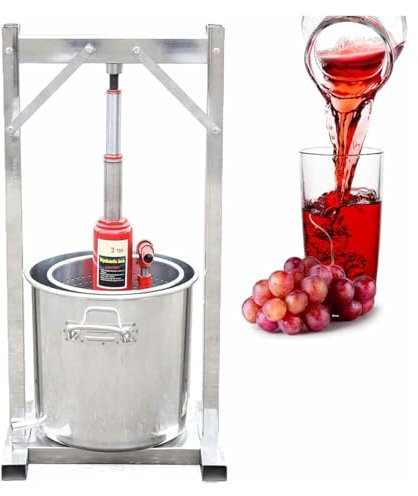 JIURUOZ Pressoir à Fruits Manuel, Presse à Fruits, Extracteur Manuel de Miel, for jus, cidre, vin, à Commande Manuelle(36L)