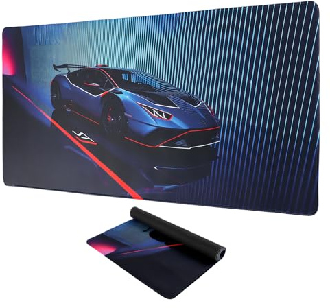 GmeDhc Skrivbordsunderlägg XXL musmatta gaming, skrivbordsunderlägg bil musmatta, 900 x 400 mm stor musmatta gaming, laptop skrivbordsunderlägg