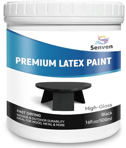 Black Paint Gloss Black 16Oz Multi Surface Enamel Acrylic Touch Up Paint for Wall, Metal, Wood, Furniture, Cabinets, Doors, Tables Scratch Repair, 500ml