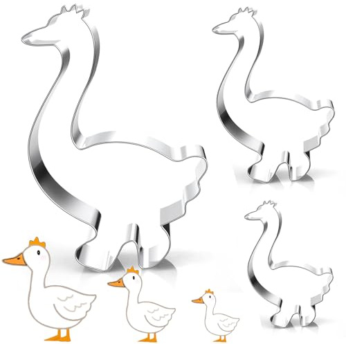 3 Stück Martinsgans Ausstecher Gänse,16/13/9cm Groß Plätzchen Ausstecher Gans Ausstechform Edelstahl Gän Cookie Cutter Tiere Keksausstecher für Kinder Ausstechformen Weihnachten Backen