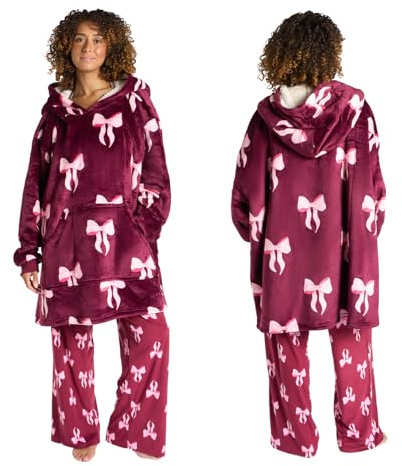 OHS Novelty Hoodie Blankets, Super Soft Adults Wearable Blankets for Winter Printed Designs Oversized - One Size