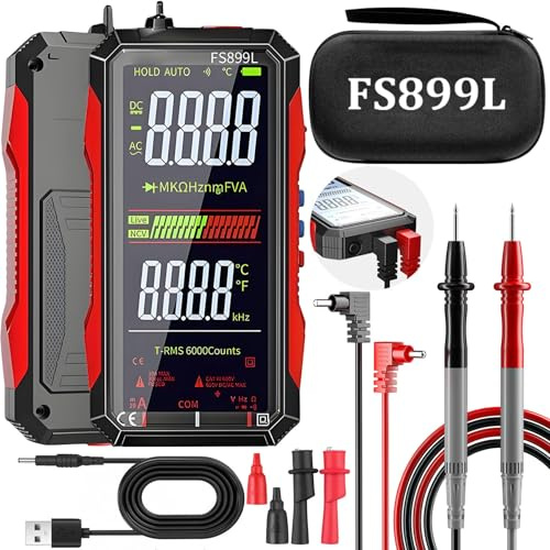 2026 Upgraded FS899L Multimeter, USB Rechargeable Digital Multimeter, Automatic Digital Display Multimeter Tester for Home and Industrial Electrical Issues (FS899L)