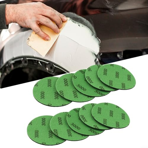 Gdfnmogo Lot de 10 disques en mousse P3000 de 75 mm pour polissage et finition automobile - Disque de ponçage éponge abrasif humide/sec haute performance, compatible avec aléatoire