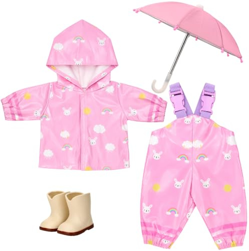 Miunana Kläder Regnrock Stövlar Paraply för 35-45 cm Babydockor