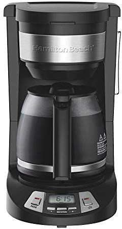 Hamilton Beach Cafetera de cesta negra de 12 tazas, 46290C