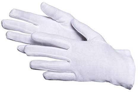 JAH Baumwoll-Trikot-Handschuh schwer weiß (Öko-Tex) – waschbar & lebensmittelgeeignet – für Lebensmittelhandling, Qualitätskontrolle & Verpackung