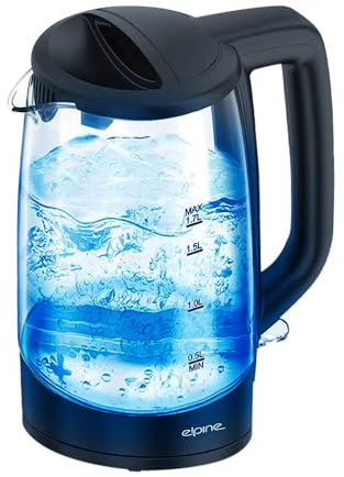 1.7L 2200w Illuminated Glass Kettle - 360° Cordless Electric Illuminating Blue Led Light | 1.7 Litre Boil Dry Protection Kitchen Tea Coffee Auto Shut Off - Comfortable Grip Handle