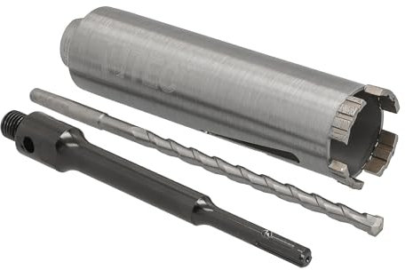 BTEC Diamant Betonbohrkrone mit 180mm Nutzlänge für Kernbohrungen in Beton, Mauerwerk Ziegel, Poroton uvm. SDS-plus lang (200mm) Aufnahme und Zentrierbohrer Ø 52 mm