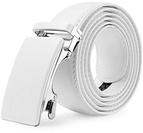 Nelbons Ceinture Automatique Homme 3,5 cm en Cuir Véritable avec Boucle à Cliquet — Ceinture Réglable Élégante pour Costume ou Usage Quotidien
