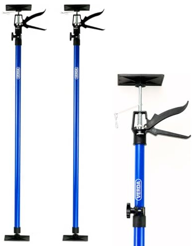 Verda Deckenstütze 2 Stk. 115-290 cm, Belastbar bis 30 kg Montagestütze Einhandstütze Gipsplatte Teleskopstütze für Heimwerker und Profis Einhandstütze SN30802 (2er Set SN30802-2)
