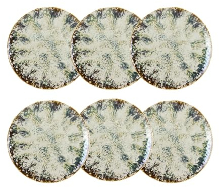 NOVASTYL - Lot 6 assiettes plates maka 27cm en porcelaine - 2614627