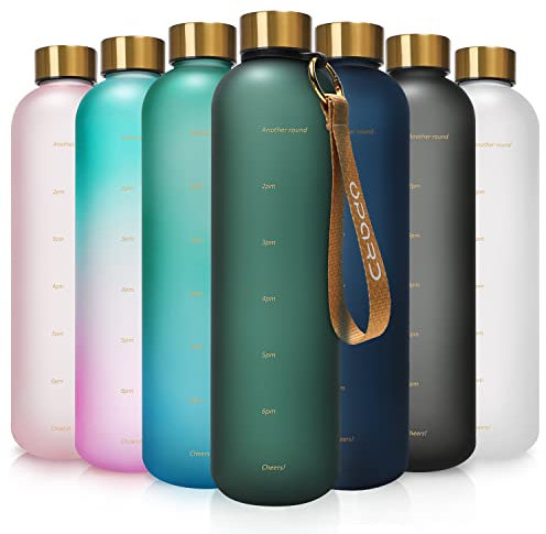 Opard Trinkflasche 1L/800mL, Kohlensäure Sprudel Geeignet, Auslaufsicher, Tritan Water Bottle, BPA-Frei, Wasserflaschen, Drinking Bottle, sporttrinkflasche, Gym, Fitness, Getränkeflasche