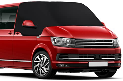 Frontscheibe Abdeckung für V-W T5 Wohnmobil 600D Oxford Sonnenschutz | LCAUTFR Auto Windschutzscheib Abdeckung Verdunkelung Sonnenschutz Anti Frost Ice Wasserdichtdicht