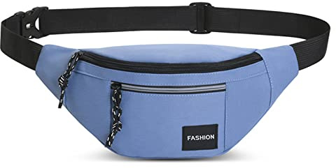 Long Keeper Sac Banane Femme Homme - Sac Banane Sport Étanche Unisexe avec 3 Poches Zippées Ceinture Réglable Sacoche Banane pour Randonnée Voyages en Plein Air