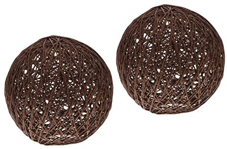 Uonlytech 2 Piezas Lámpara De Araña Pantalla De Cesta De Mimbre Globos De Ventilador De Techo Lámpara De Mimbre Lámpara Pantallas De Araña De Ratán Linternas Chinas Papel Esférico Colgante