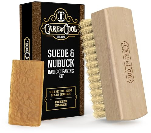 Care & Cool skovårdskit, gummi mjukt svinhår, brun