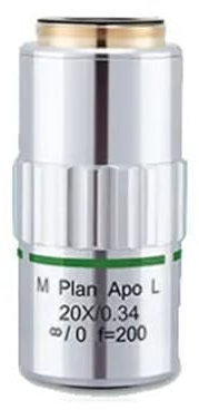 Mikroskop-Zubehör-Kit 2X 5X 10X 20X 50X Sichtbares APO-Plan-Apochromatisches Objektiv Metallografische Unendlichkeit Großer Arbeitsabstand Verwendung for die Halbinspektion Mikroskopische Objektträger