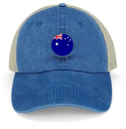 Yelolyio Australien Flagge Baseballmützen Australien Baumwolle Caps Sonnenhut Patriotische Kappen Herren und Damen Hüte Mesh Caps Outdoor Sport Caps Frühling Sommer Dunkelblau, dunkelblau, 1-5