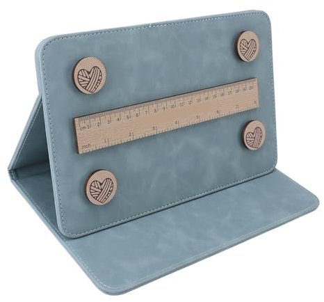 Diagrammhalter-Strickwerkzeug, 4 X Runde Magnetische Teile, 1 X Lineal, 1 X Ständer, Strickwerkzeug-Zubehör für Nadelkunst und Haushalt (BLUE)