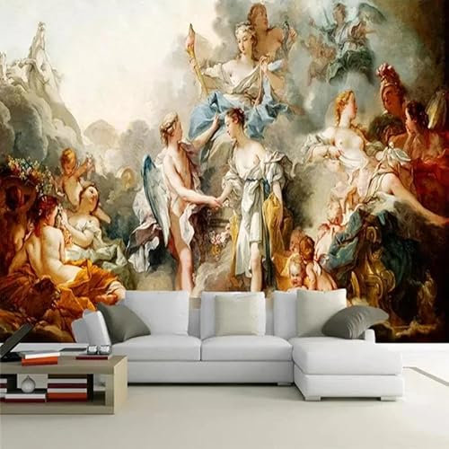 TANYANG Papier Peint Mural Personnalisé 3D Rétro Figure Peinture Murale Salon Tv Canapé Décor À La Maison Fond Papier Peint Pour 3 D 200Cm(W)×140Cm(H)