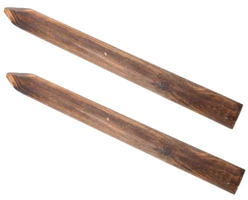ANDRESLAD Elegante Confezione Da 2 Pali Per Recinzione Da Giardino in Legno Carbonizzato Da 40 Cm Per Bordi Decorativi Del Prato.