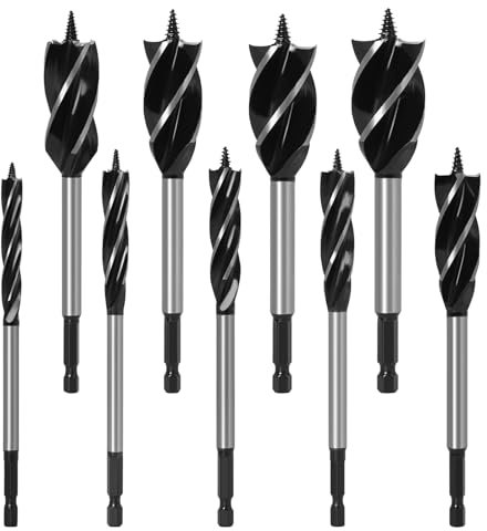 Pilikoll 9 Stück Schlangenbohrer Set Profi Holzbohrer Set Holzbohrer Erweitern Bohren holzbohrer Professional holzbohrers für Holzbearbeitung(10mm,12mm,14mm,16mm,20mm,22mm,25mm,32mm,35 mm)