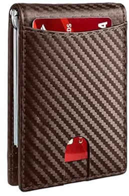 Geldklammer-Geldbörse, dünne Geldbörse mit Geldklammer, multifunktionaler Kartenhalter, Vordertasche, Geldbörse für Geburtstag, Urlaub, coffee, Refer to description, Unisex
