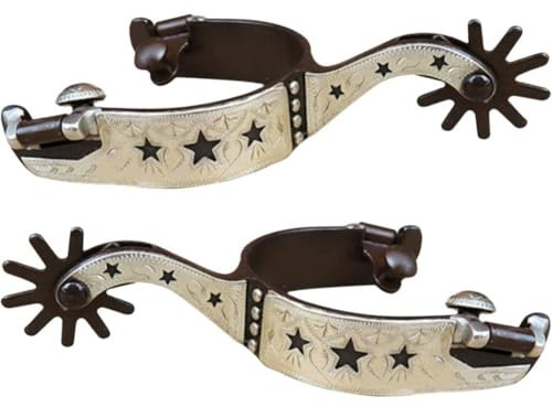 1 par ridsko sporrar western kolstål cowboy hästsporrar utrustning för ridning träning cowboy sporrar för häst