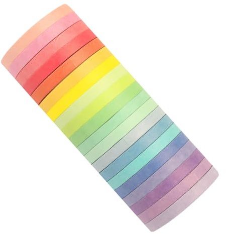 NJCXOLA 20 Nastro colorato,Nastro manuale decorativo monocromatico di base a 20 colori diy(5m*5mm)