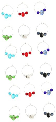 Alipis 3 Set Anello Di Bicchiere Di Vino Cocktail Incantesimi Di Vino Portabicchieri Portatazze Perline Ciondoli Per Bicchiere Di Vino Forniture Di Bicchieri Di Vino Plastica 6 Pezzi * 3