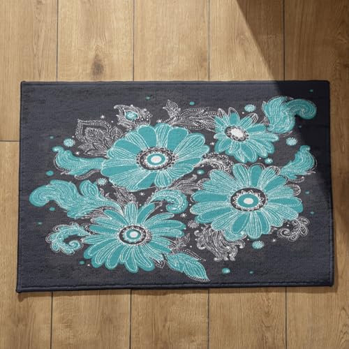 CEVAN Fußmatte Waschbar Herbst Fussmatten Haustür Innen Dünn Blume Schmutzfangmatte Landhausstil Fussmatte Lustiger Spruch 50x80cm