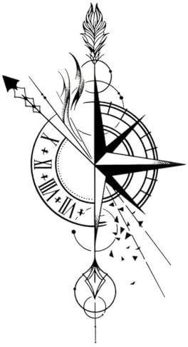 5 PCS Temporary Tattoos Kompass Tattoo Aufkleber Wasserdicht Langlebig Männer Simulation Tattoo Arm Kräutersaft Aufkleber