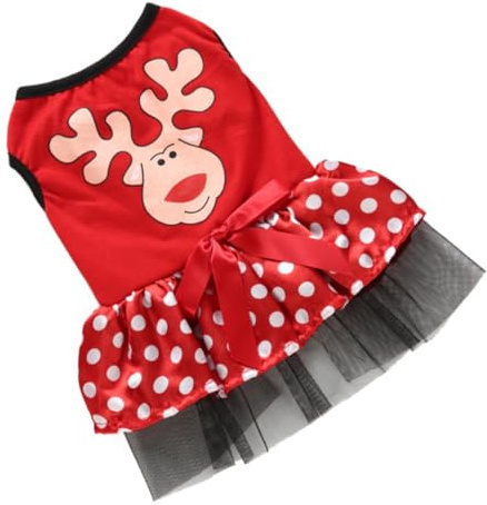 Toddmomy Weihnachtliche Hundebekleidung Mit Elchmuster Haustierkleidung Aus Hochwertigem Material Bequemer Und Warmer Hundebekleidung Für Festivals Und Partys