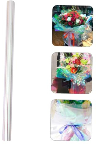 PACKOVE Geschenkpapier in Regenbogenfarben Blumenpapier mit Farbverlauf zum Geburtstag Hochzeit Geeignet Einfach Zuschneiden und Verpacken