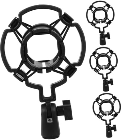 Milisten 4pcs Shockproof Microphone Stand Vibration Frame Clip Holder for Recording Live Streaming Mic Accessories