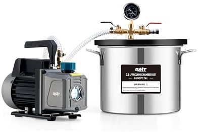 Orion Motor Tech Bombas de Vacío 3.5CFM 186W Bomba de Vacío Aire Acondicionado Cámara de Vacío de 7,6 L para Aire Acondicionado Automotriz, Resina de Desgasificación