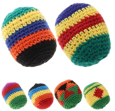 HEMOTON 6 Stück Bunte Gehäkelte Jonglierbälle Kinder Handgefertigt Weiche Gestrickte Sitzsäcke Kindergarten Spielzeug Zum Werfen Und Jonglieren