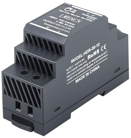 Kssvzz Hutschienen-Netzteil 12V DC 2.5A 30W, DIN-Schienen-Transformator
