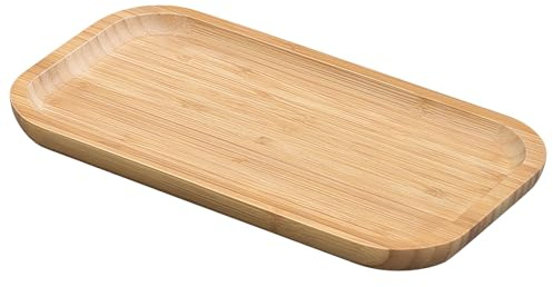 Rettangolare Ovale Legno Vassoio Cucina, 19×15,7×2,2cm Piccolo Rettangolare Bambù Per Bagno, Vassoio Da Bagno In Bambù, Naturale Mini Bamboo pour Candele Aromatiche, Chiavi, Gioielli, Penne, Appunti
