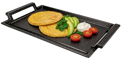 WELL GRILL 41x24 CM Teppanyaki Grillplatte Pfanne mit Seitengriffen, Antihaft Beschichtung Plancha Induktion Grillpfanne für Induktion Backofen Gasgrill Herdarten