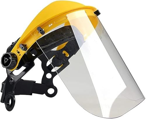 Lemag srl Visiera Protettiva con Rete Regolabile o policarbonato – Ideale per Lavori di Giardinaggio, Taglio Legna, Potatura e Decespugliatore – Regolazione Comoda (Policarbonato)