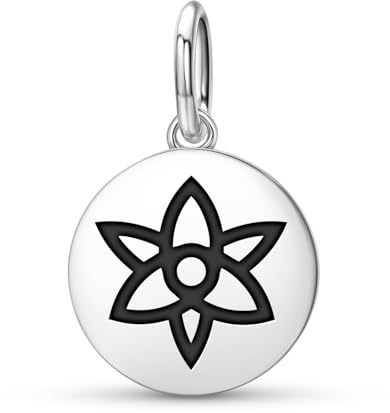 Anhänger mit Totem-Symbol, Motiv: Heilige Geometrie, Lilie, 925er-Sterlingsilber, spirituelles Siegel, DIY-Schmuck, kompatibel mit Original-Charm-Armbändern