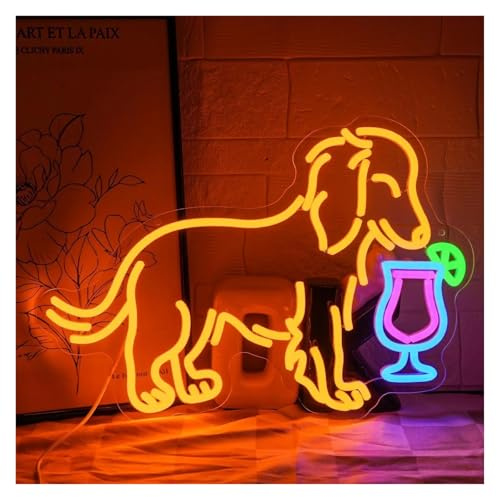 LEMST Sign Lamp Dachshund Neon Sign USB Martini LED Light for Bar Room Shop Party Gaming Bedroom Decoration Birthday 15.7x11.4in