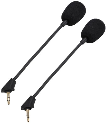 Sxhlseller Microphone de Remplacement pour Casque de Jeu Cloud S, 2 Micros de Jeu Détachables de 3,5 Mm avec Réduction du Bruit pour PC et Ordinateur, Connecteur plaqué Or