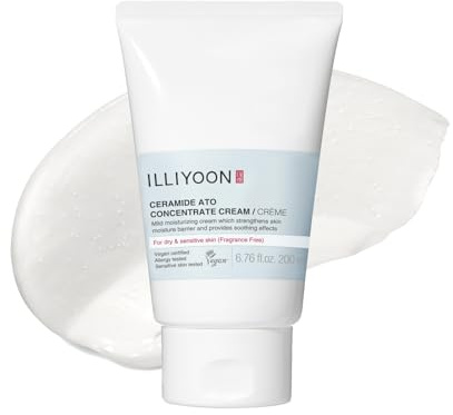 Illiyoon Ceramide Ato Concentrate Cream | Moisturizer for Dry & Sensitive Skin, 100hr Lasting Hydration, For Face & Body, Gentle for Infants, Moisture Barrier Repair, Vegan Certified, 6.76 fl.oz.
